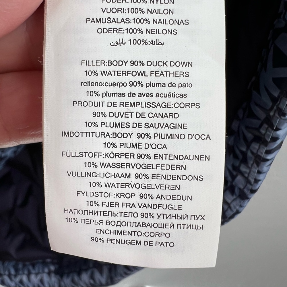 Michael Kors Navy/Blue Packable Down Fill Hood Quilted Puffer Vest - Picture 9 of 16